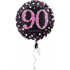 Amscan 90th Birthday Glittery Pink Standard Foil Balloons-S40-1 Pc