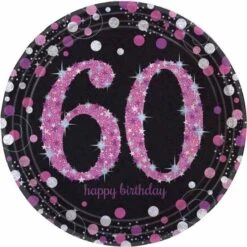 Amscan 9900620 Celebration 60th Prismatic Paper Plates