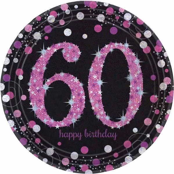 Amscan 9900620 Celebration 60th Prismatic Paper Plates 1 Amscan 9900620 Celebration 60th Prismatic Paper Plates