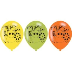 Amscan 9901936 6 Latex Balloons Jungle Animals Green/Yellow/Orange
