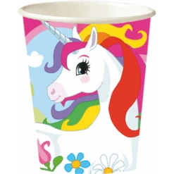 Amscan 9902102-66 Enhörning Pappersmuggar-8-pack, Flerfärgad