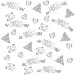 Amscan 9902205 Silver Anniversary Foil Confetti 28g 1 Pc