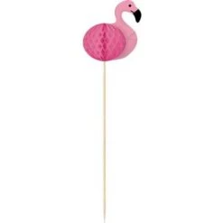 Amscan 9903337 10 Decorative Picks Flamingo Paradise, Pink