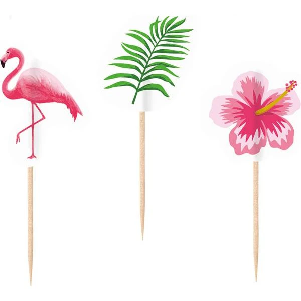 Amscan 9903338 20 Party Picks Flamingo Paradise, White, Pink, Green 1 Amscan 9903338 20 Party Picks Flamingo Paradise, White, Pink, Green