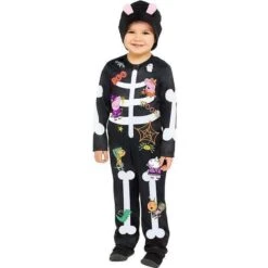 Amscan 9907584 Kids Peppa Pig Skeleton Halloween Fancy Dress Costume Age 3-4 Years