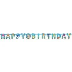 Amscan 9908478 Baby Shark Happy Birthday Letter Banner 3.2 M