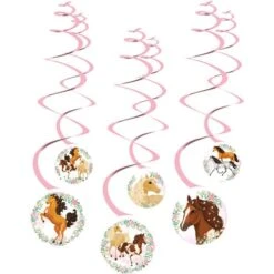 Amscan 9909884 Decorative Spirals Horse (Pack Of 6) Multicoloured