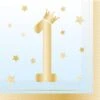 Amscan 9910302 9910302-Blue 1st Birthday Luncheon Napkins-16 Pack, Blue