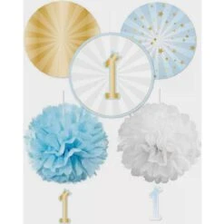 Amscan 9910305 9910305-Blue 1st Birthday Decoration Kit-5 Pack, Blue