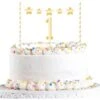 Amscan 9910316 9910316-1st Birthday Cake Topper Decoration, Multi