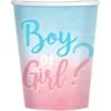 Amscan 9911334 9911334-Gender Reveal Party Paper Cups-8 Pack, Multi