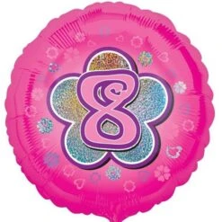 Amscan Age 8 Pink Balloon
