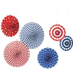 Amscan American Fan Decorations (6-Count, 2-Pack)