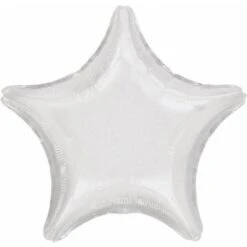 Amscan Anagram 19 White Party Opaque Star Junior Shape Foil Balloon