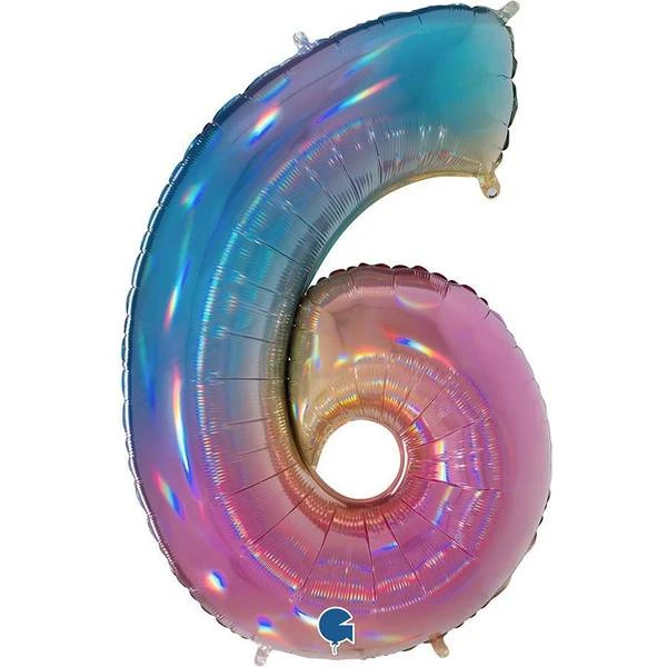 Amscan Anagram 3853601 Number 6 Rainbow Splash Foil Balloon 32" 1 Amscan Anagram 3853601 Number 6 Rainbow Splash Foil Balloon 32"