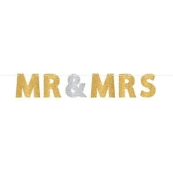 Amscan Banner Mr And Mrs Glitter