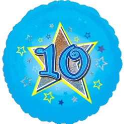 Amscan Blue Stars 10th Birthday Standard Balloon