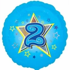 Amscan Blue Stars 2 Holographic Foil Balloon