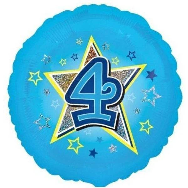 Amscan Blue Stars 4 Holographic Foil Balloon 1 Amscan Blue Stars 4 Holographic Foil Balloon