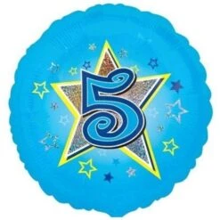 Amscan Blue Stars 5 Holographic Foil Balloon