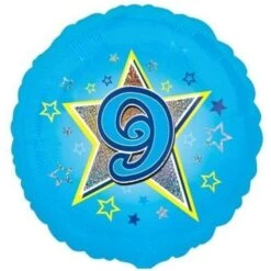 Amscan Blue Stars 9 Holographic Foil Balloon