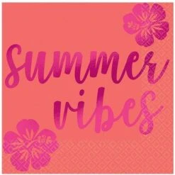Amscan BuySeasons 268105 You Had Me At Aloha Summer Vibes Beverage Napkins
