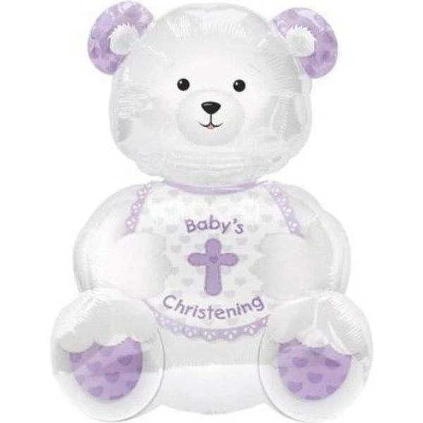 Amscan Christening Bear Supershape Balloon 1 Amscan Christening Bear Supershape Balloon