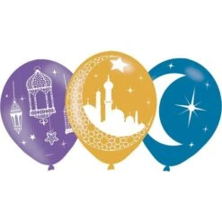 Amscan Eid Al-Fitr Latex Balloons 27.5cm 6ct