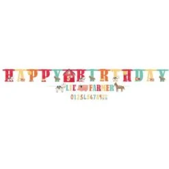 Amscan Farm Party Barnyard Birthday Jumbo Letter Banner Kit (1ct)
