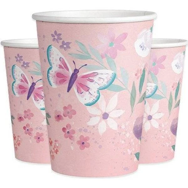 Amscan Fjärilar Pappmuggar 8-pack 1 Amscan Fjärilar Pappmuggar 8-pack
