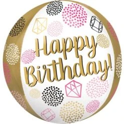 Amscan Foil Ballon Orbz Happy Birthday Gems