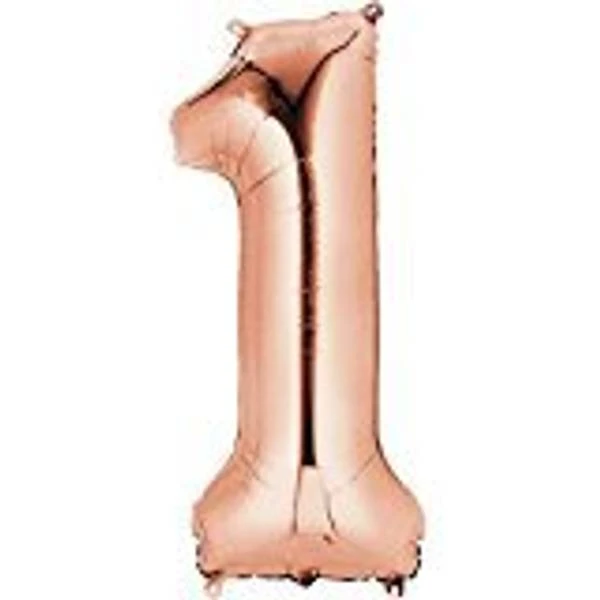 Amscan Foil Balloon SuperShape Number 1 Rose Gold 1 Amscan Foil Balloon SuperShape Number 1 Rose Gold