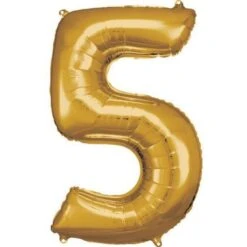 Amscan Folienballon Zahl 5 Gold 57 Cm X 86 Cm