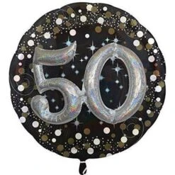 Amscan Gold Celebration Sparkling 50 Foil Multi-Balloon 15/38cm X 15/38cm P75