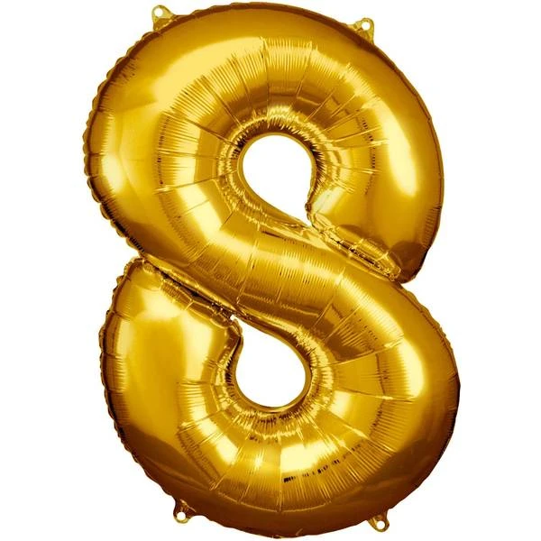 Amscan Gold Large Number Balloon 8 1 Amscan Gold Large Number Balloon 8