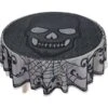 Amscan Halloween Skull Lace Round Table Cover, 70" Black