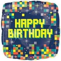Amscan Happy Birthday Computer Pixels Standard Balloon