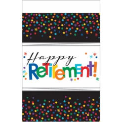 Amscan Happy Retirement Plastic Table Cover, 54" X 102" Multicolor