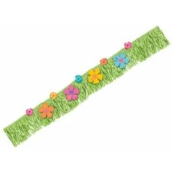 Amscan Hawaiian Hibiscus Fringe Banner 1.8cm X 22.8cm-1 Pc, Green
