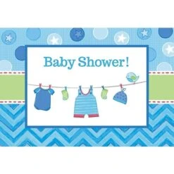 Amscan Invitation Baby Shower Dreng (8 Stk)