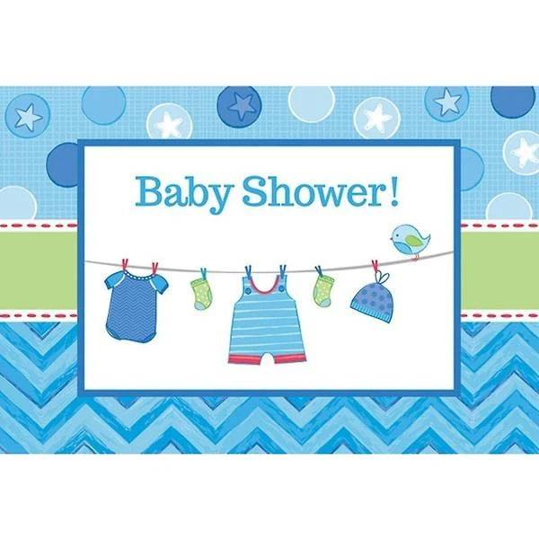 Amscan Invitation Baby Shower Dreng (8 Stk) 1 Amscan Invitation Baby Shower Dreng (8 Stk)