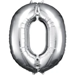 Amscan Large Number Balloon Silver 0