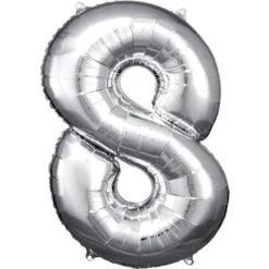 Amscan Large Number Balloon Silver 8
