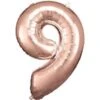 Amscan Large Rose Gold Number Balloon 9