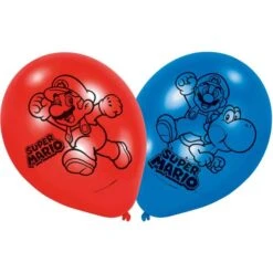 Amscan Latex Ballon Super Mario Red/Blue 6-pack