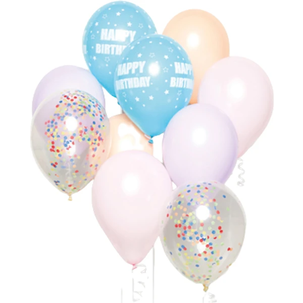 Amscan Latex Balloons Happy Birthday Pastel 10-pack 1 Amscan Latex Balloons Happy Birthday Pastel 10-pack