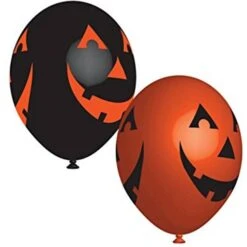 Amscan Latex Balloons Pumpkins Orange/Black 6-pack