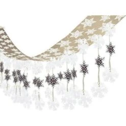 Amscan Let It Snow Decorations, Silver/White Snowflakes, 2/Pack (671015) Quill White