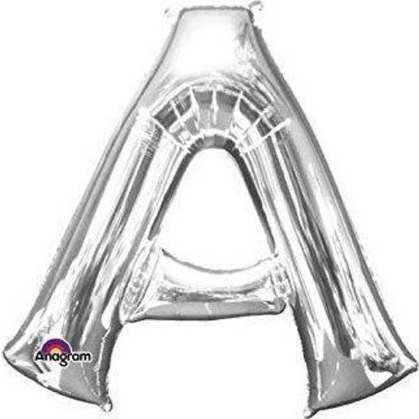 Amscan Letter A Supershape Silver Foil Balloon 34/86cm P50 1 Amscan Letter A Supershape Silver Foil Balloon 34/86cm P50