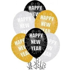 Amscan New Year Assorted Latex Balloons 27.5cm /6